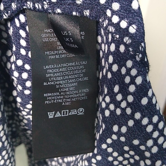 ANTHROPOLOGIE Navy Pin Dot Tiered Dress small - Picture 9 of 12